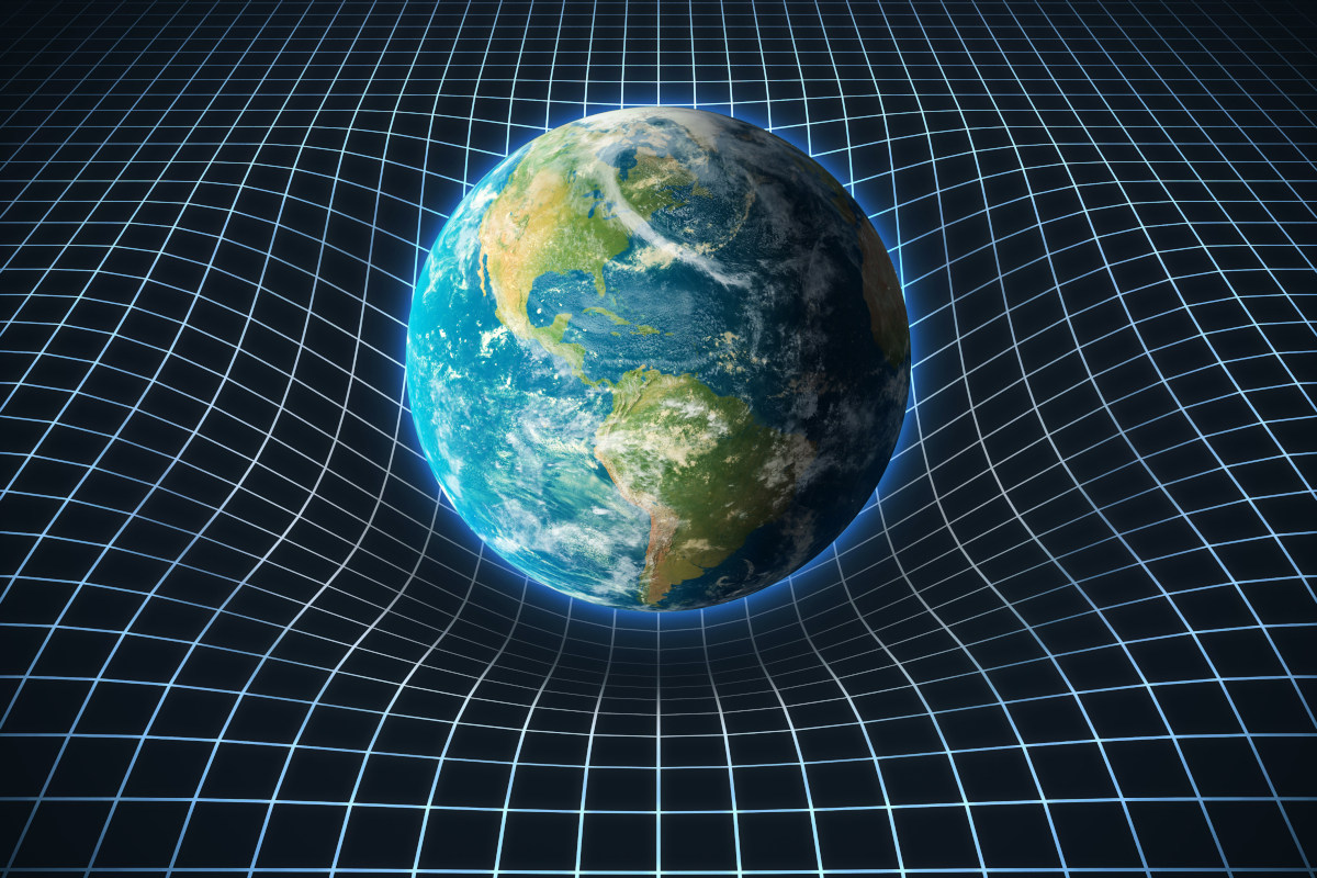 earth's gravity bends space around it