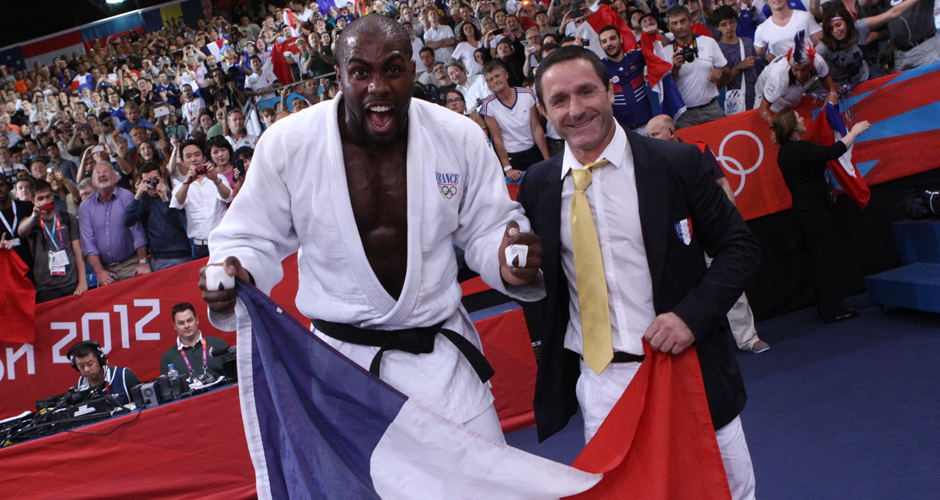 Teddy Riner et son entraîneur Benoît Campargue